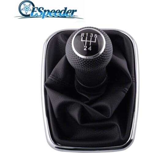 ESPEEDER 5 Speed PU Leather Shifter Stick Gear Shift Knob With Dustproof Cover Shifter Lever For VW Golf MK4 R32 Bora MK4 Jetta