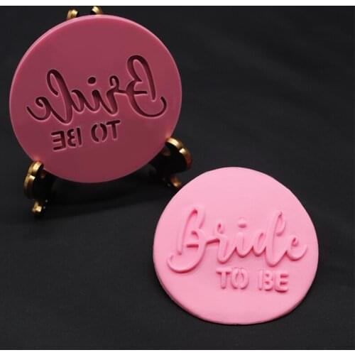 Bride to be Miss & Mrs Letter Cookie Fondant Stamp Acrylic Mold Wedding Cookie Mold Party Cake Embosser Stamp Decoration Tools
