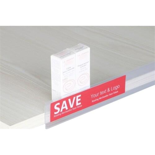 Self-adhesive Data Strip Label Holder Tray Rack Shelf Edge Display Clear Scanner Rail Price Tag Card Sign Frame Pop Clip Talker