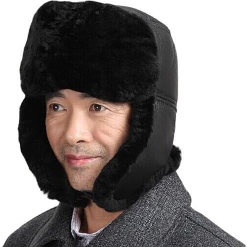 Svadilfari Wholesale New Winter 2018 Mens Fashion Russia Style Leifeng Snow Top Cotton Real Leather Hat Cap For Man Women