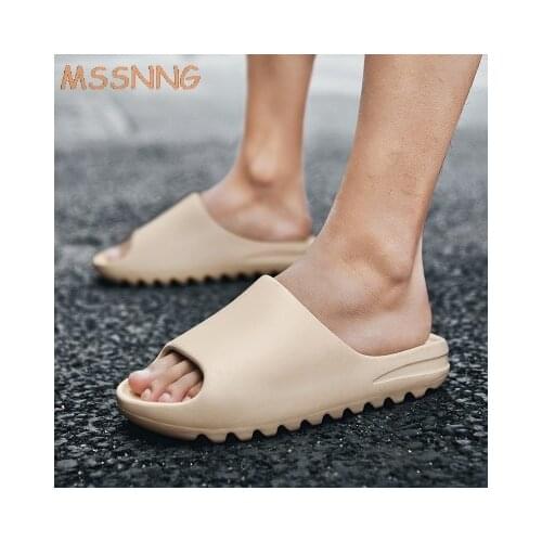 Women Summer Slides Breathable Cool Beach Slippers Fish Mouth Flip Flops Men Sandals Lightweight Bone White Yeez Plus Size 35-45