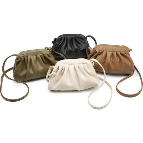 Fashion Cloud-wrapped Soft PU Leather Small Bag Shoulder Slant Dumpling Bag Handbag Day Clutches bags Messenger Crossbody Bag