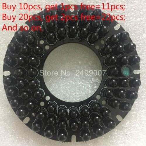 Lihmsek 940nm Invisible LED Board for IR Infrared Illuminator 72pcs White Black IR LEDs 90 degree light Board for lamp