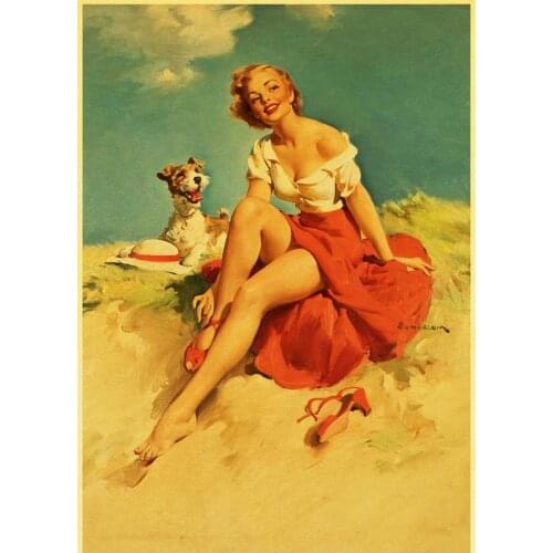 Vinatge World War II Sexy Pin up Girl Retro Poster Canvas Paper Printed Sexy Lady Art Posters and Prints Wall sticker Decor