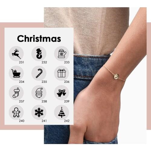 Visunion Simple Design Custom Necklace Female Stainless Steel Engraving Christmas Patterns Necklace for Friends Family Gift