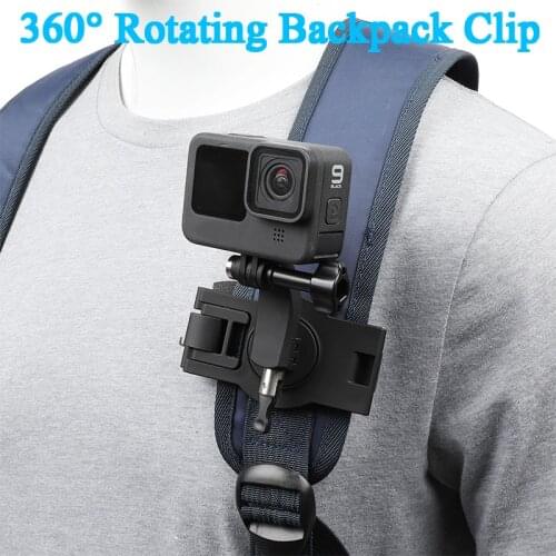 Backpack Clip Accessories for GoPro Hero 9 8 7 6 5 DJI Action Insta360 One R Sjcam Eken Shoulder Belt Mount Holder Fixed Camera