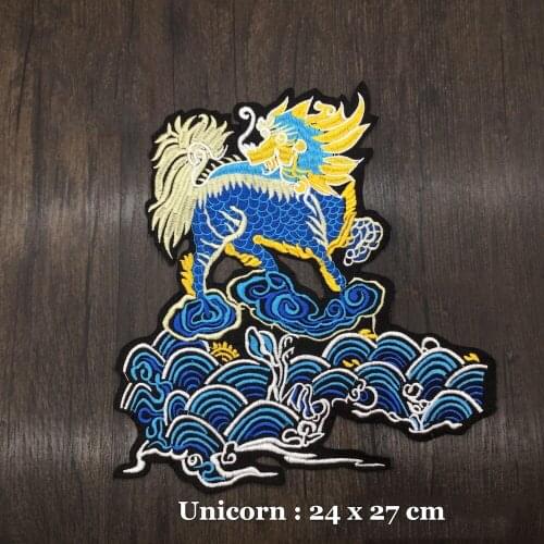 1Piece Sewing on Blue Big Embroidered Applique Embroidery Patches DIY Animal Applique Patches for Clothing Bags LSHB139