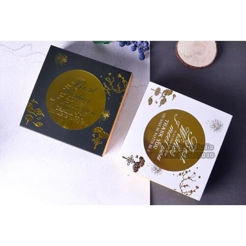 14.5x14.5x5cm Bronzing Wedding Candy Box Gift Bag, biscuit Macaroon Box Chocolate Boxes Cookies Bag 100pcs/lot