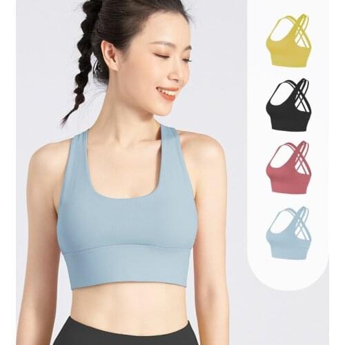 2021 Sports Underwear Womens Summer Shock-absorbing Suspender Tops Beauty Back Morning Running Fitness Bra Yoga Vest