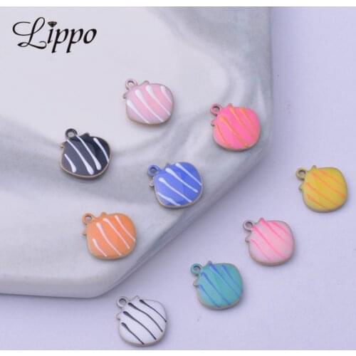 30pcs 9mm Enamelled Shell Charms Shells Pendant DIY Bracelet Necklace Jewelry Making