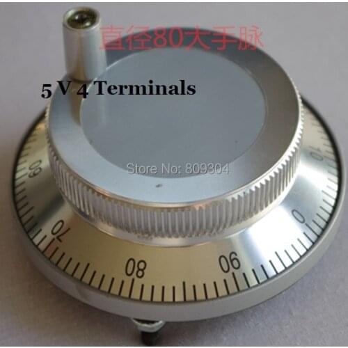 5V 80mm 4 terminals CNC MPG Hand wheel manual pulse generator encoding wheel generators