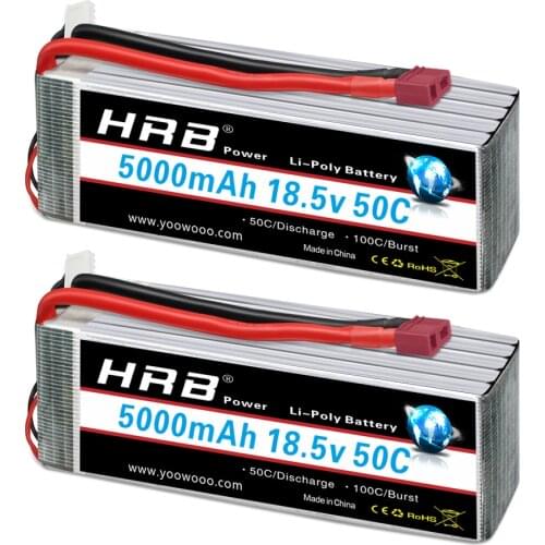 2pcs HRB RC Battery 18.5V 5000mAh 50C 100C 5S RC LiPo Battery for Helicopter Quadcopter Airplane Drone