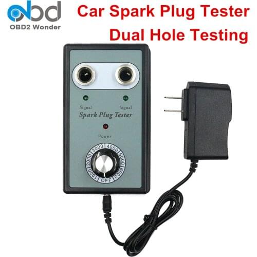 Express Free Car Spark Plug Ignition Tester Machine With 2 Adjustable Testing Hole Auto Spark Diagnostic Scanner For 12V Benzine