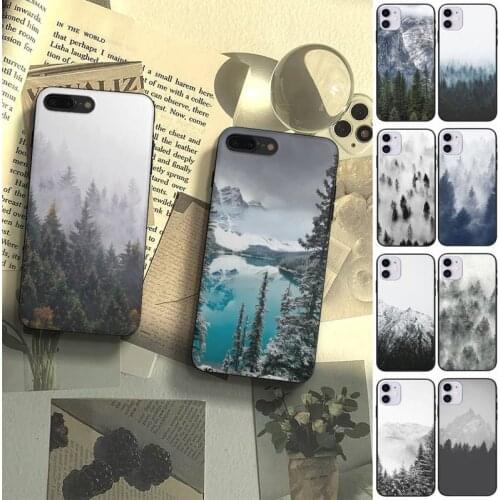Mountain Pine Tree Forest Mountain Phone Case Fundas Shell Cover For Iphone 6 6s 7 8 Plus Xr X Xs 11 12 13 Mini Pro Max