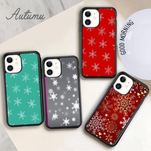 Snowflakes Phone Case for iPhone 11 12 Pro Max mini X XR XS SE 2020 5 6S 7 8 Plus Samsung Galaxy S8 S9 S10 Cover shell