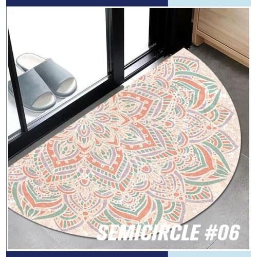 Home Decor Semicircular Floor Carpet Mat Half Round Entrance Door Rug Non-slip Welcome Doormat For Patio Front Door