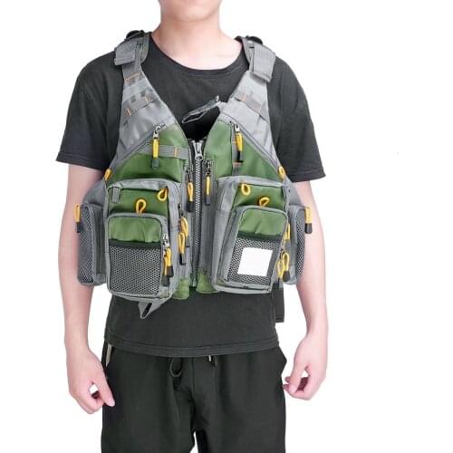 Breathable Fly Fishing Vest Multi-Function Adjustable Mesh Multi-Pocket Jackets Fisherman Fishing Gear Equipment
