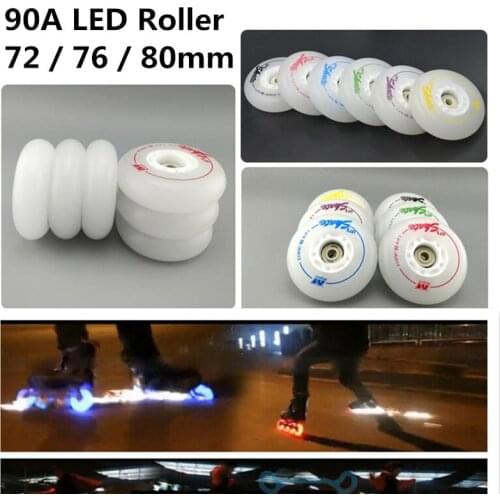 F1 Magala MATTER 90A Slide Roller Skating Wheels 72MM 76MM 80MM LED Flash Shine Slide FSK Rodas for SEBA HV FR Magnet Core 4 pcs