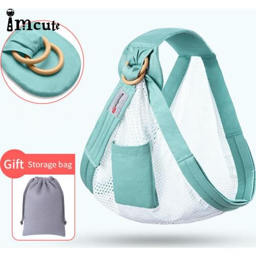 Imcute Baby Wrap Carrier Stretchy Ergonomic Sling Baby Carrier Nursing Cover with Sturdy Rings for Newborn Toddler Kids Kangaroo