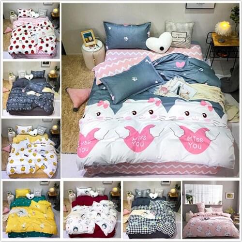 Cute Cartoon Kids Comforter Bedding Set Girl Boy Animal Double Sided King Queen Full Single Size Duvet Cover Sheet Pillowcase