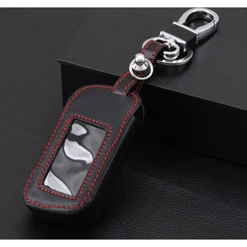 3 Buttons Remote Leather Key Cover Case A93 Keychaine Case For Starline A93 A63 Two Way Car Alarm