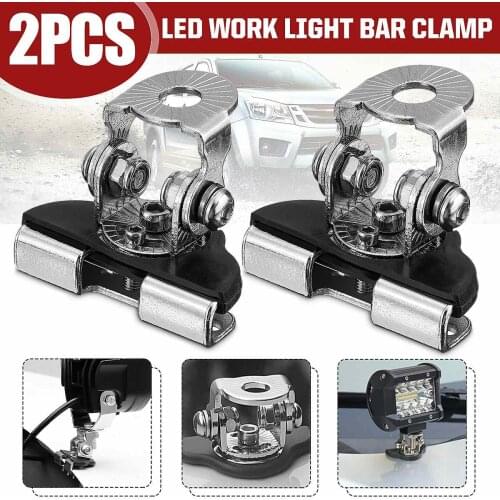 2/4PCS Universal Auto Engine Hood Light Bracket Holder Off Road SUV Engine Cover LED Work Light Bar Mounting Clamp Bracket
