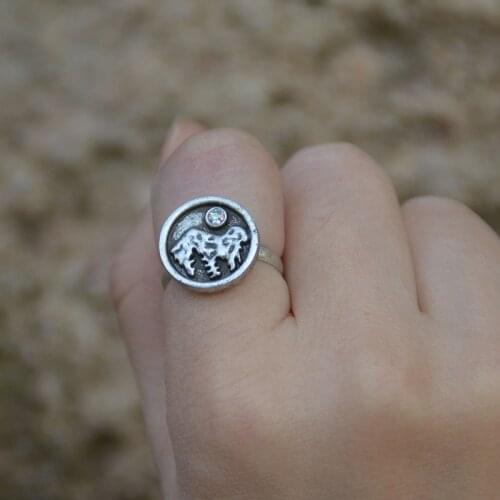 Tiny Cute Pine Ring Fantasy Mountain Forest Toe Ring Knuckles Ring