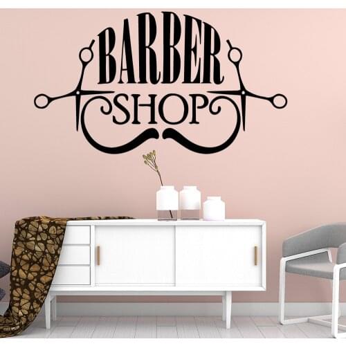 Cute barber shop Wall Stickers Modern Interior Art Wall Decoration Bedroom Nursery Decoration Wall Decal Home Decor