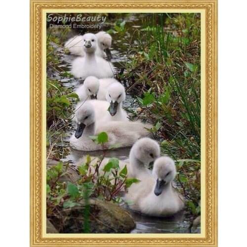Fashion Animal Diy Diamond Painting Kit Cross Stitch Square Diamond Embroidery Needlework Europe House Decoration Small Ducks