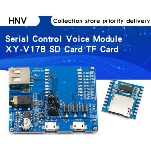 Mini MP3 Player Module + Voice Controller Shield Audio Voice Board Support For SD Card TF Card For XY-V17B
