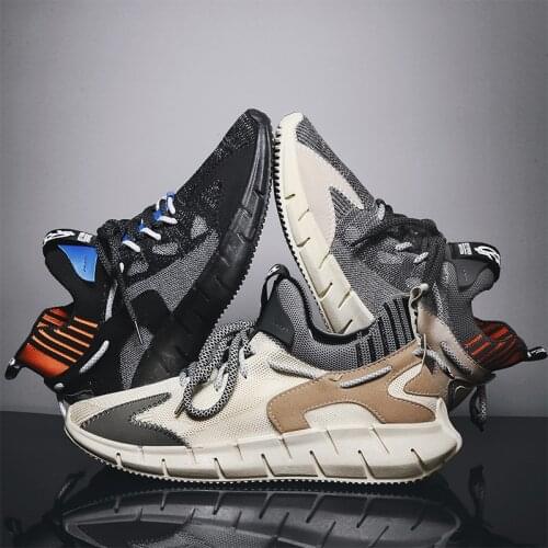 Size 39-44 Men Sneakers Outdoor Casual Sports Shoes Male Lace-up Fashion Sweat-absorbant Breathable Walking Training Falts