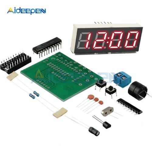 DIY Kits AT89C2051 Electronic Clock Digital Tube LED Display 4 Bits Electronic Module Parts and Components DC 3V-6V