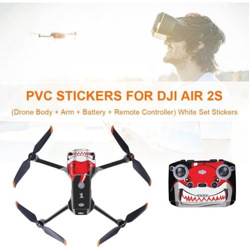 Drone Skin Stickers Full Set Remote Controller Sticker Set Accessories for DJI Air 2S Body Remote Control Protective Cover