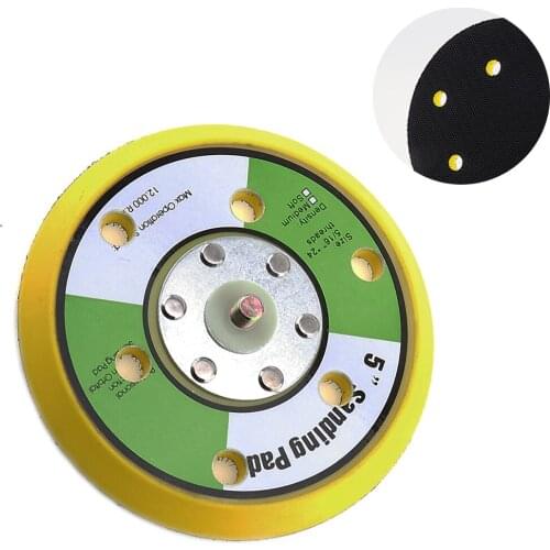 New Professional 5 Inch 12000rpm Dual Action Random Orbital Sanding Pad with 6 Holes and Hairy Surface for Pneumatic Sanders