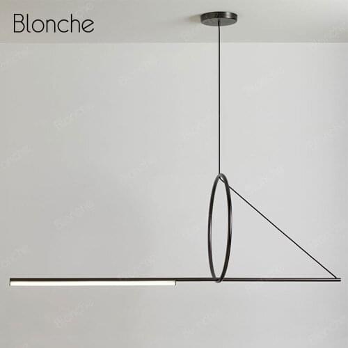 Post-modern Art Line Pendant Lights Restaurant Living Room Bedroom Pendant Lamp Creative Design Rion Simple Decor Light Fixtures