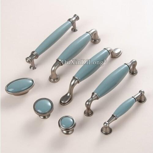Stunning 2PCS European Ceramic Furniture Handles Drawer Pulls Cupboard Wardrobe Kitchen TV Cabinet Pulls Knobs & Handles