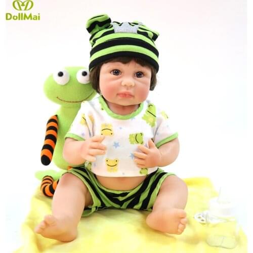 16" 40cm Full body silicone Real reborn Toy Lifelike photo props Real touch boy toddler infant dolls baby play house brinquedos