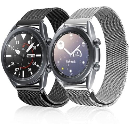 Galaxy watch active 2 strap Stainless Steel Magnetic loop 20mm 22mm Strap Bracelet for Samsung Active 2 Band Glaxy watch 3 45mm