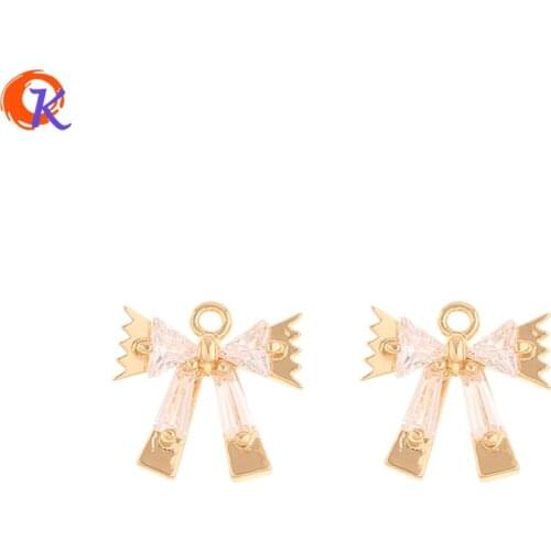 Cordial Design 20Pcs 13*14MM Jewelry Accessories/CZ Charms/Genuine Gold Plating/DIY Making/Hand Made/Earring Findings/Pendant