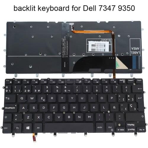 SP/ES Spanish laptop keyboard backlight Spain for Dell Inspiron 7547 7548 7347 7348 7352 7353 7359 XPS 13 9343 9350 9360 0MWV23