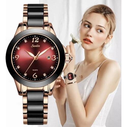 SUNKTA Ladies Watch Stainless Steel