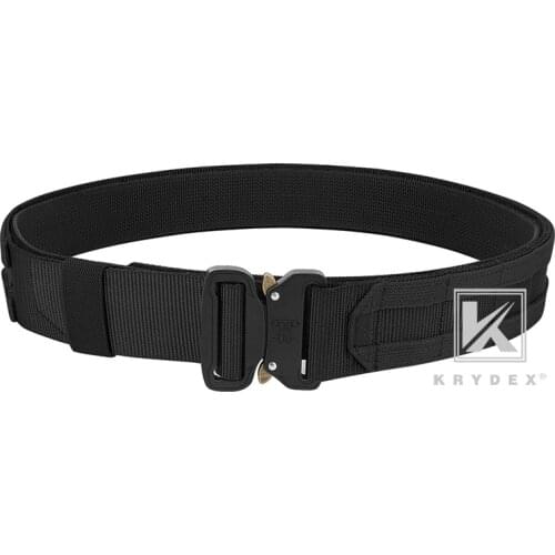 KRYDEX Tactical Cobra Rigger Duty Belt 1.75”&1.5” 2 IN 1 Outer & Inner Quick Release MOLLE Belt For Hunting Shooting Outdoor BK