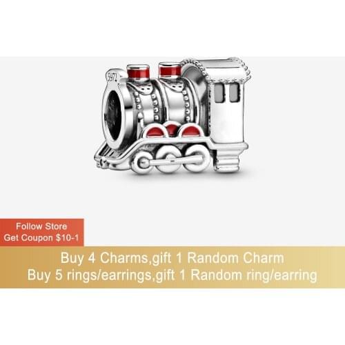 Volayer 925 Sterling Silver Beads Hogwarts Express Train Charms fit Original Pandora Bracelets Women DIY Jewelry