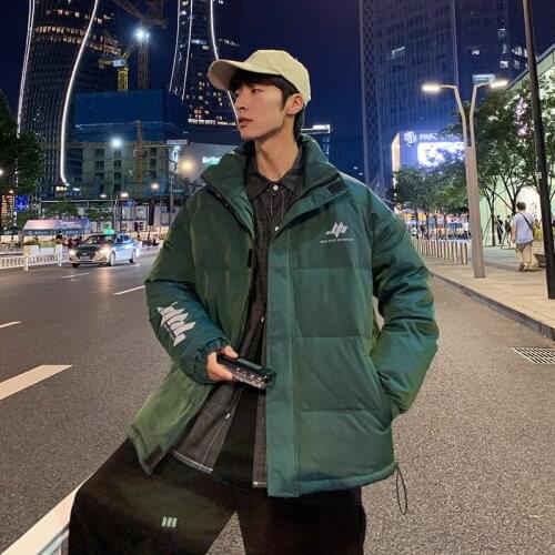 Winter Coat Mens Trend All-match Colorful Chameleon Cotton Coat Hong Kong Style Ins Couple Outfit Harajuku Thick Cotton Jacket