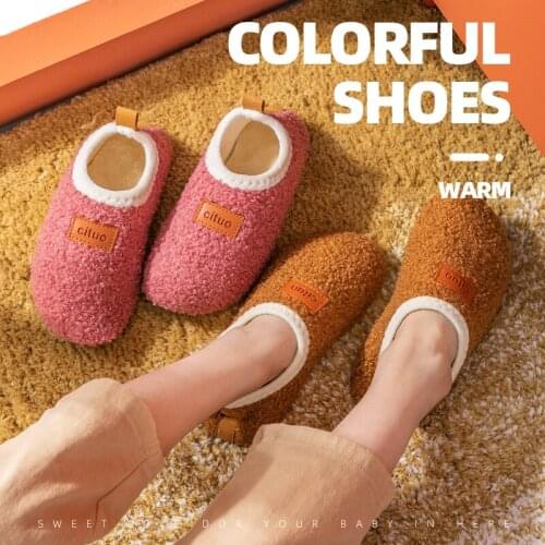 Winter Women Slippers Children Cashmere Slippers Kids Soft Warm Sock Floor Shoes Boys Non-slip Cotton Slippers Indoor Home Shoes