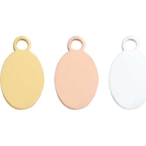 10pcs/Lot Real Stainless Steel Oval Charms Pendants For DIY Making Necklace Bracelet Accessories