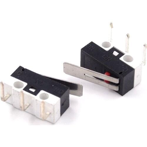 100Pcs 3Pins 90 Degree Curved Needle Mouse Switch Limit Switch Push Button Switch 1A 125V AC