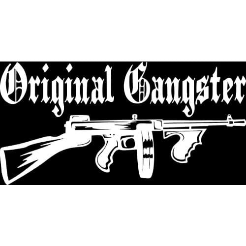 15*7.5cm Original Gangster Gun Car Truck Window Wall Laptop Vinyl Decal Sticker Handsome And Cool Car Accessories