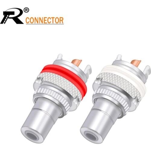 2Pcs/1Pair Silver plated RCA Jack Terminals pom insulation High-end RCA Socket Adapter AV Terminal Phono Connector