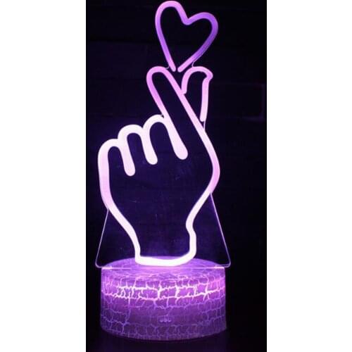 3D Light Touch Remote Control Colorful Creative Gift Birthday Valentines Day Series